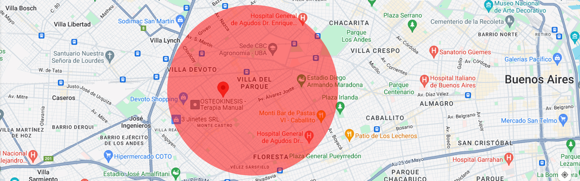zona de entregas a domicilio